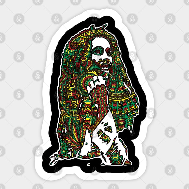 Psychedelic Reggae Sun God Sticker by sandersart